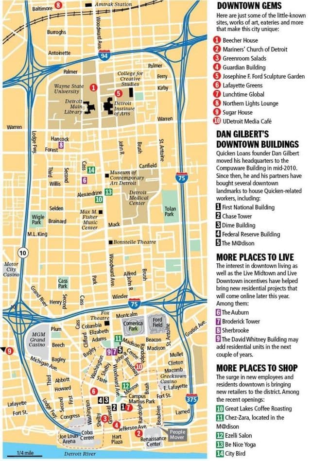Detroit sights map