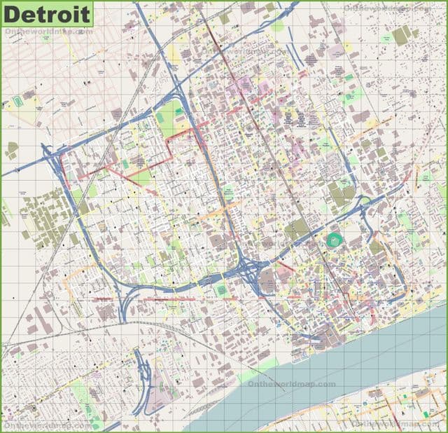 Detroit streets map